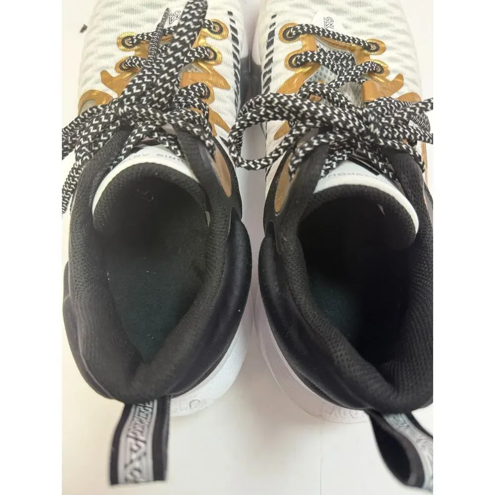 Nike Giannis Immortality White Gold Black Basketball Shoes 54 Logo Size 7.5